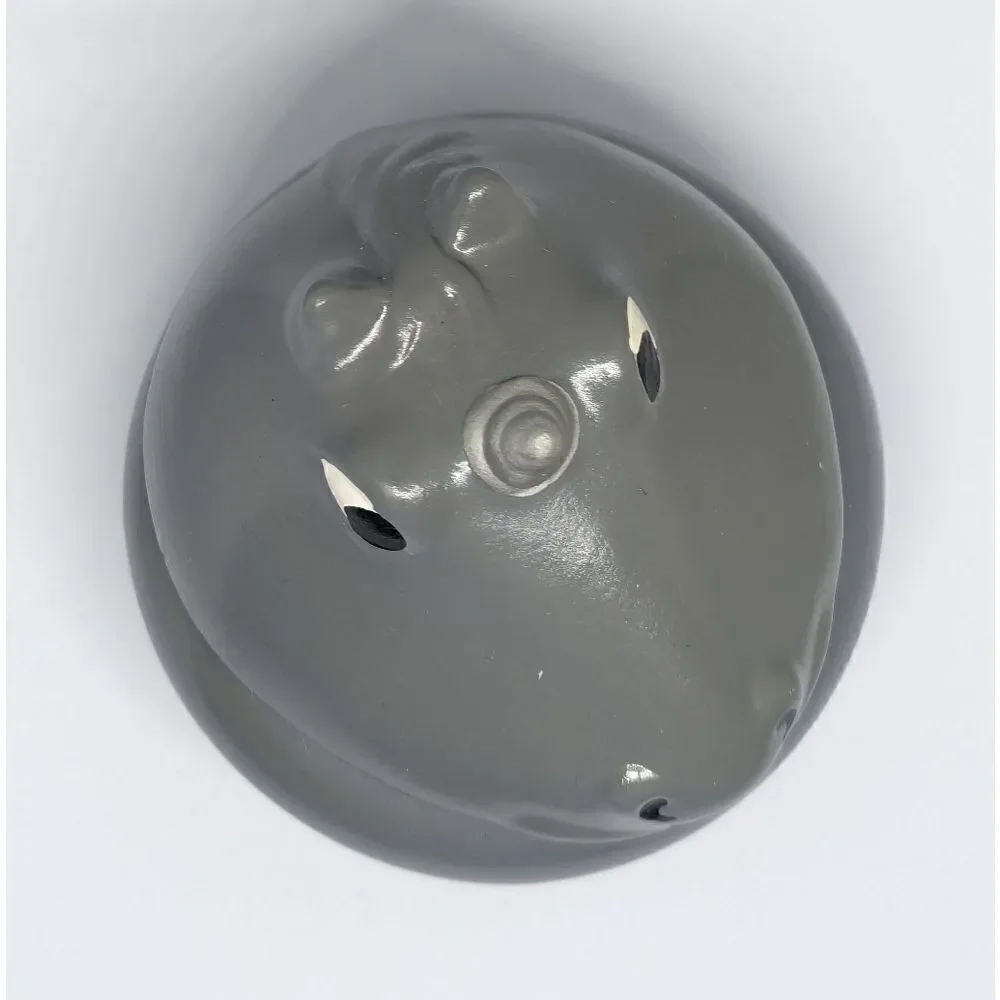 Handmade ceramic clay gray unicorn dish catchall cup jewelry box